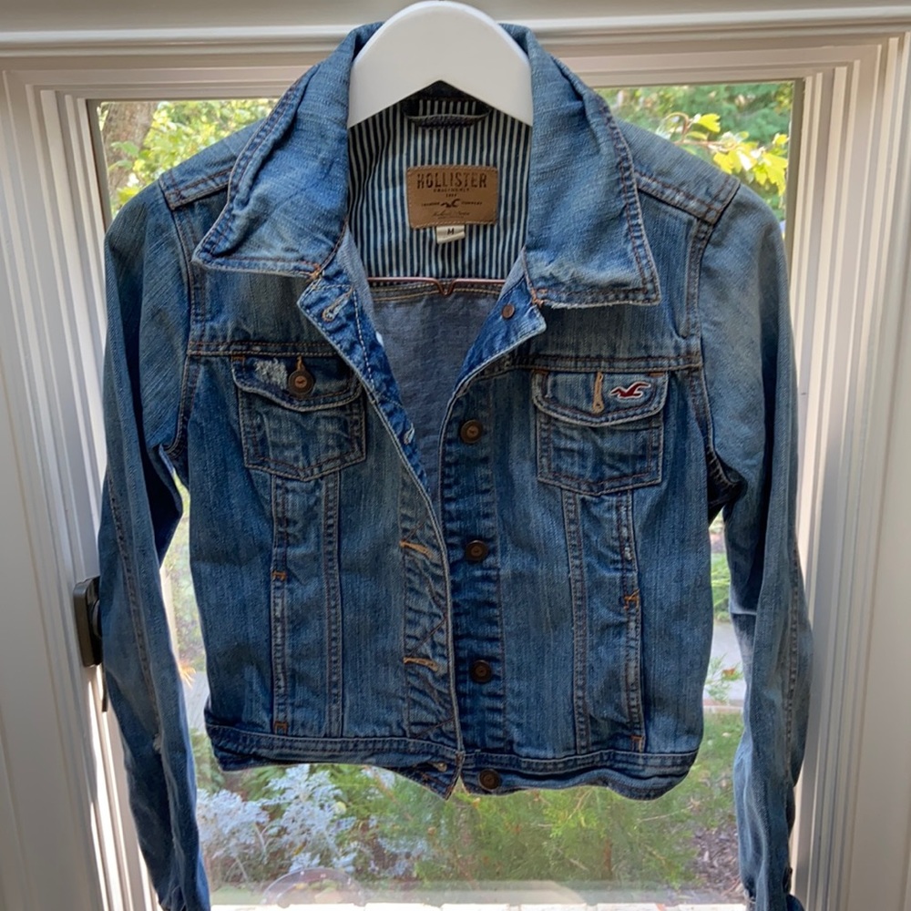 Hollister medium Wash fitted denim jacket